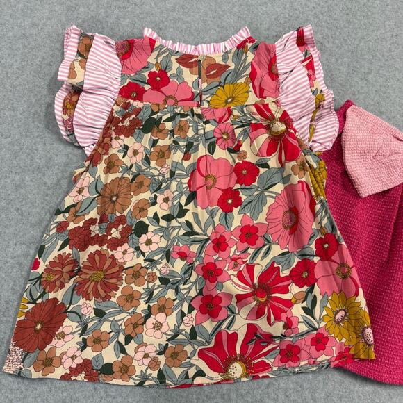 Shop The Mint Girls Set 10/12 Floral Ruffle Top Tweed Bow Skirt Fairy Princess - Picture 2 of 14